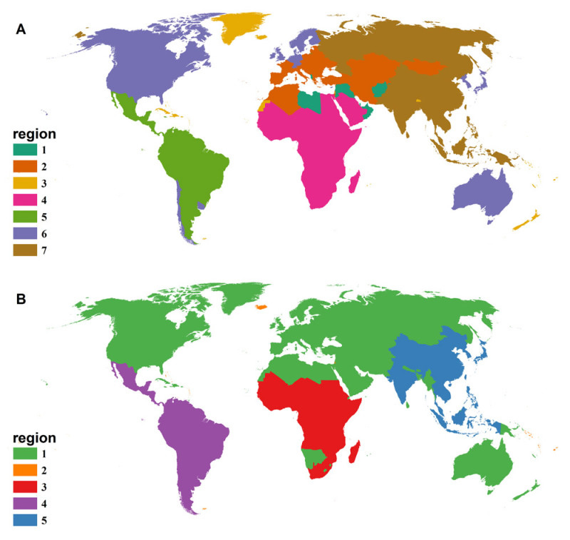 Mapa de enfermedades humanas, por plagas o no vectorizadas, plagas en el mundo